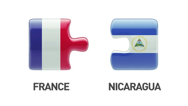 Concept de Puzzle pour le Nicaragua France — Photo