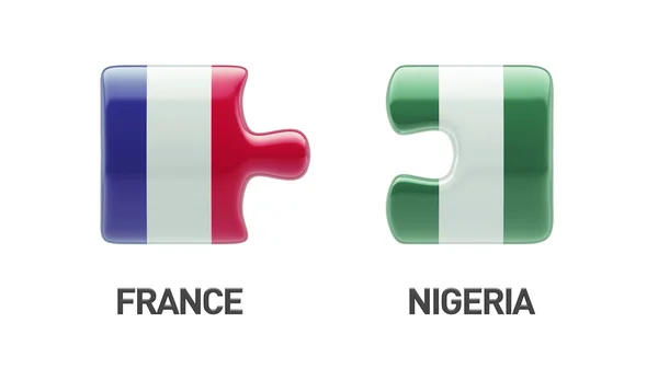 Frankrijk Nigeria puzzel Concept — Stockfoto