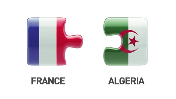 France Algeria  Puzzle Concept — Stock Photo, Image