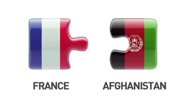 Afghanistan France Puzzle Concept — Stock Photo, Image
