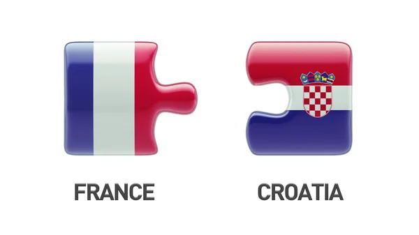 크로아티아 프랑스 퍼즐 개념 — 스톡 사진
