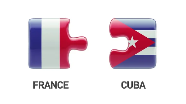 Cuba Francia Puzzle Concepto — Foto de Stock