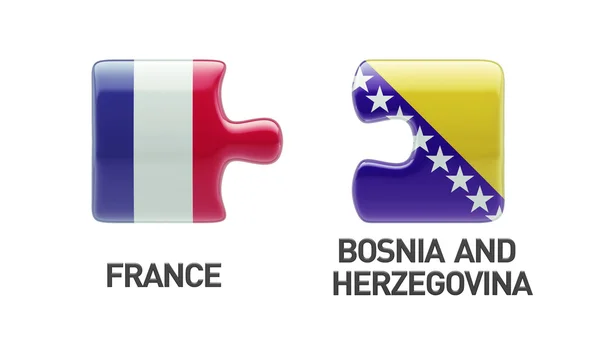 Bosnien och Hercegovina Frankrike pussel koncept — Stockfoto