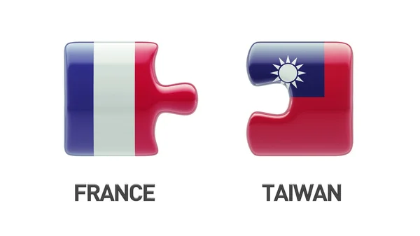Taiwan Frankrijk puzzel Concept — Stockfoto