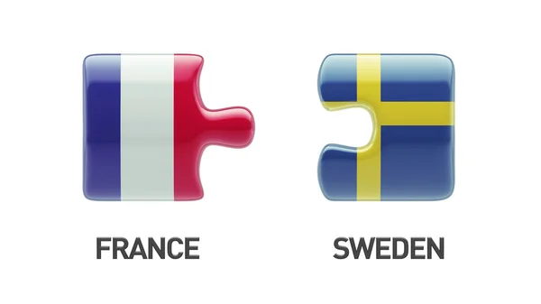 Svezia Francia Puzzle Concept — Foto Stock