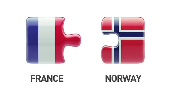 Norvegia Francia Puzzle Concept — Foto Stock