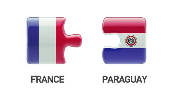 Paraguay Francia Puzzle Concept — Foto Stock