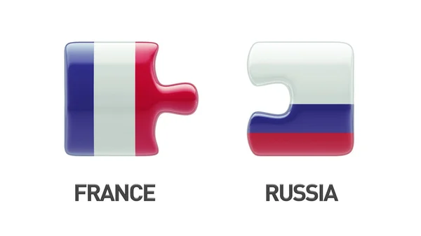 Rússia França Puzzle Concept — Fotografia de Stock