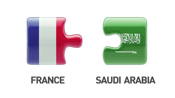 Saúdská Arábie Francie Puzzle koncept — Stock fotografie