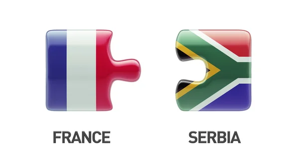 South Africa France  Puzzle Concept — Stock Photo, Image