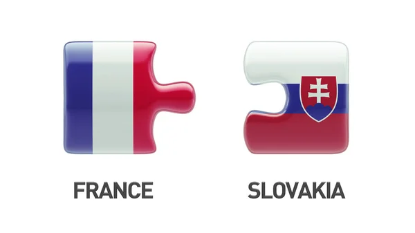 斯洛伐克法国拼图概念 — 图库照片