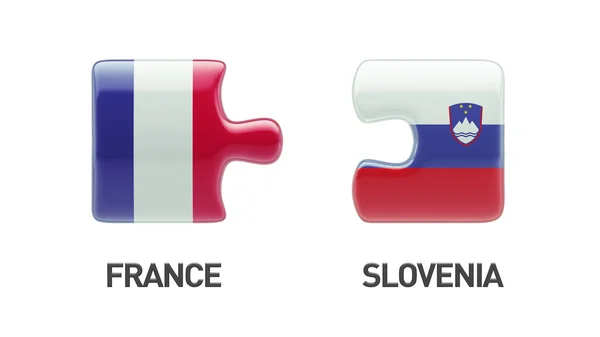 斯洛文尼亚法国拼图概念 — 图库照片