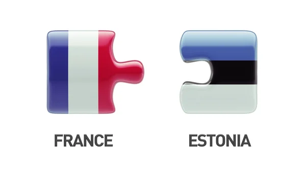 Estonia France  Puzzle Concept — Stock Photo, Image