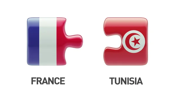 Túnez Francia Puzzle Concepto — Foto de Stock