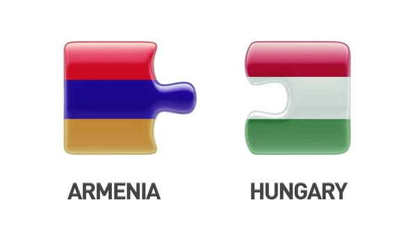 Armenia Ungheria Puzzle Concept — Foto Stock