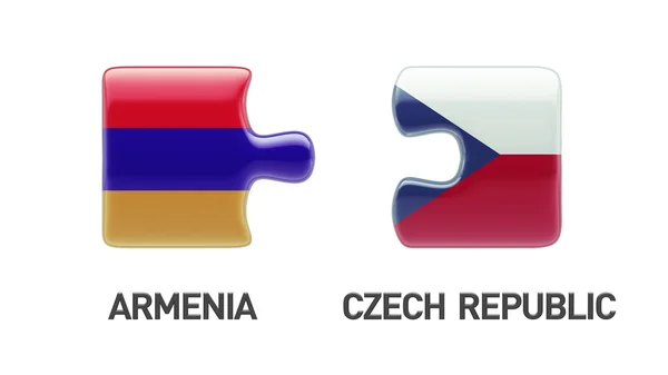 亚美尼亚捷克共和国拼图概念 — 图库照片