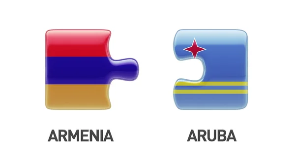 Aruba Armenia Puzzle Concept — Stock Photo, Image