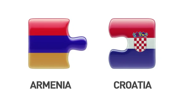 Horvátország Örményország nehézség koncepció — Stock Fotó