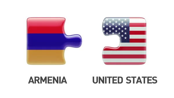 United States Armenia  Puzzle Concept — Stock Photo, Image