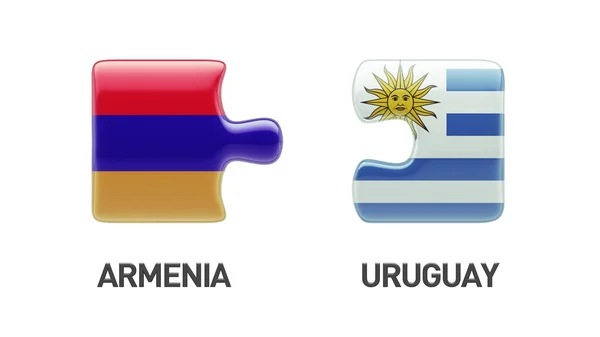 Uruguay Armenien pussel koncept — Stockfoto