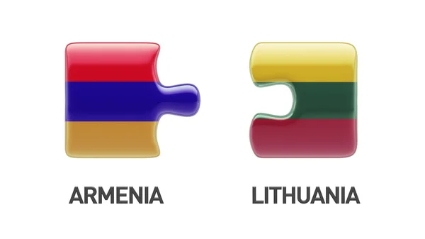 Litauen Armenien Puzzle-Konzept — Stockfoto