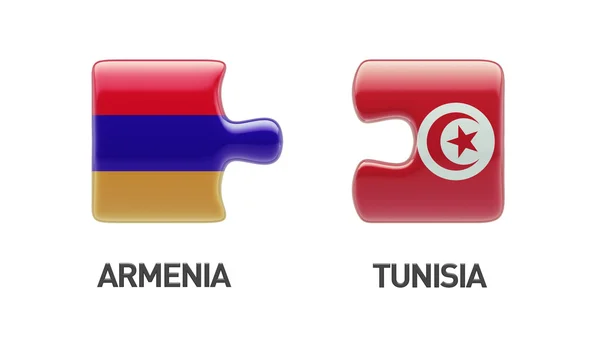 Tunesië Armenië puzzel Concept — Stockfoto