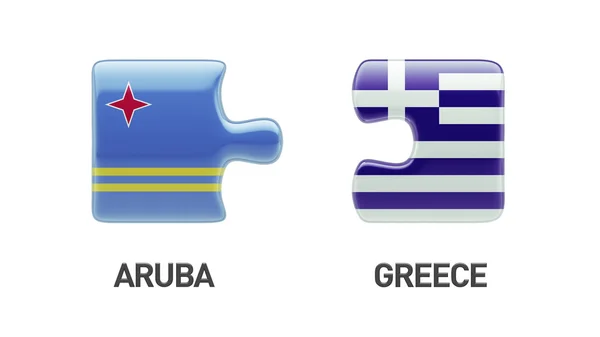 Aruba Grécia Puzzle Concept — Fotografia de Stock
