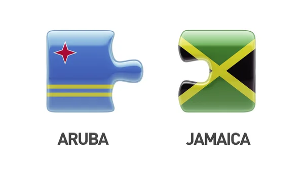 Concepto de Puzzle de Jamaica Aruba — Foto de Stock