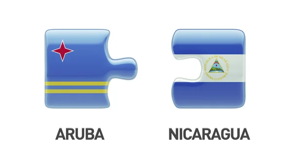 Aruba Nicaragua Puzzle Concept — Photo