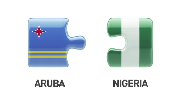 Concept de Puzzle Aruba Nigeria — Photo