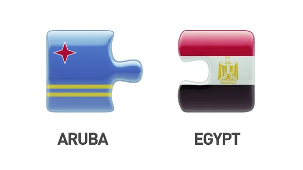 Aruba Egypt Puzzle Concept — Stock Photo, Image