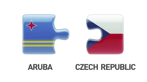 Conceito de quebra-cabeça de República Checa de Aruba — Fotografia de Stock