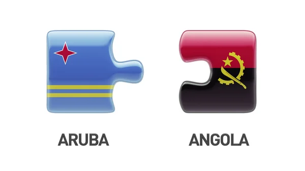 Aruba Angola Puzzle-Konzept — Stockfoto