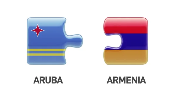 阿鲁巴亚美尼亚拼图概念 — 图库照片