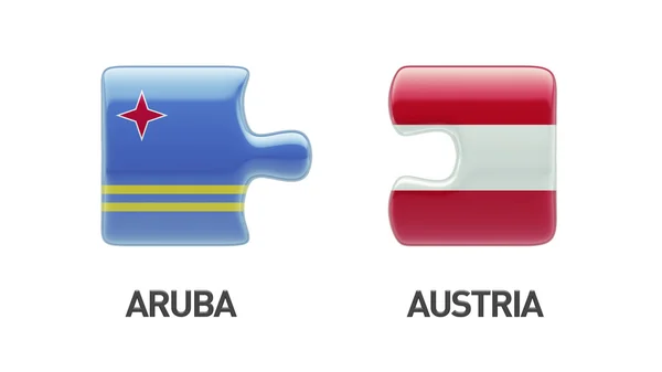 Rakousko Aruba logická koncepce — Stock fotografie