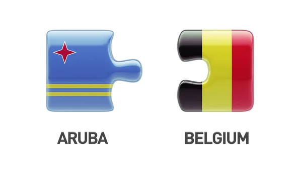 Bélgica Aruba Puzzle Concept — Fotografia de Stock
