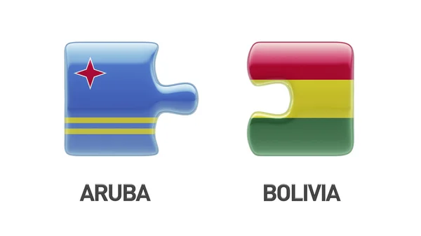 玻利维亚阿鲁巴拼图概念 — 图库照片