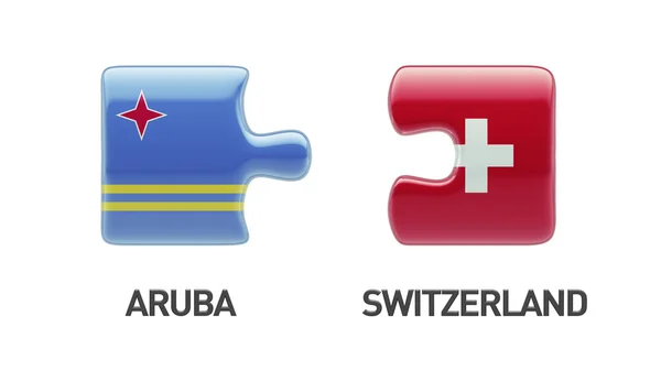 Švýcarsko Aruba logická koncepce — Stock fotografie