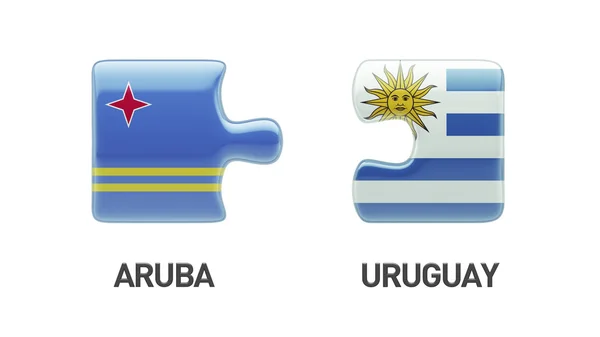 Uruguay Aruba puzzel Concept — Stockfoto