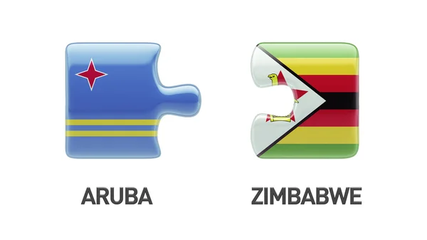 Zimbabwe Aruba rompecabezas concepto — Foto de Stock