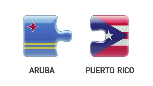 Puerto Rico Aruba puzzel Concept — Stockfoto