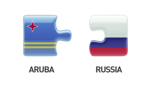Concetto di Puzzle di Russia Aruba — Foto Stock