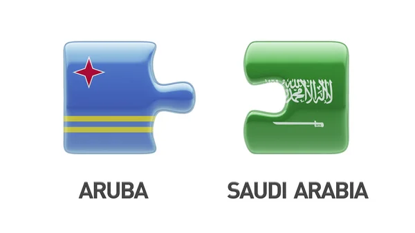 Саудовская Аравия Aruba Puzzle Concept — стоковое фото