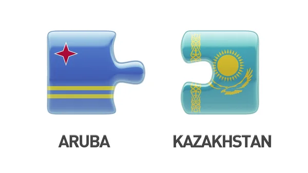 哈萨克斯坦阿鲁巴拼图概念 — 图库照片