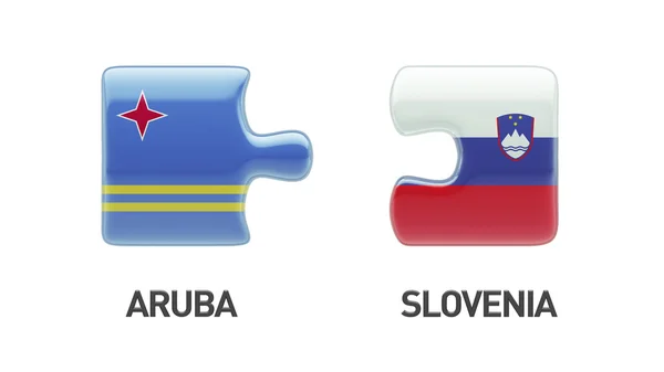 Eslovénia Aruba Puzzle Concept — Fotografia de Stock