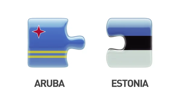 Concepto de Puzzle de Aruba de Estonia — Foto de Stock