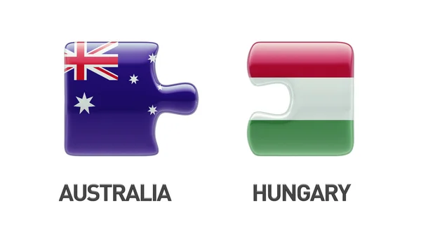 Australië Hongarije puzzel Concept — Stockfoto