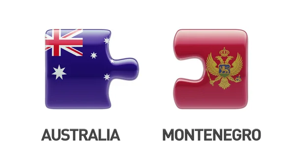 Australie Monténégro Puzzle Concept — Photo