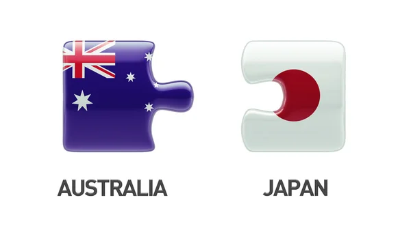 Australia Japón Puzzle Concepto — Foto de Stock