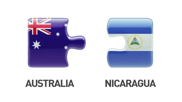 Australia Nicaragua Puzzle Concepto — Foto de Stock